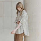 LEFTSEOUL Seersucker overfit check shirt [mint]