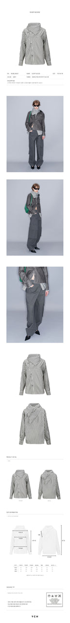 YCH SCARF BLOUSE GREY (W23BL305GY)