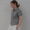 KNOWN BETTER Gingham check half shirt [KNSS07SH02]_Black