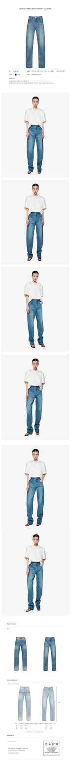 YCH CRYSTAL-EMBELLISHED STRAIGHT-LEG JEANS BLUE (F24DB7101BL)