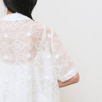 GENERAL IDEA WOMAN Embroidered Lace Half Shirt [WHITE] / GF2LSH525