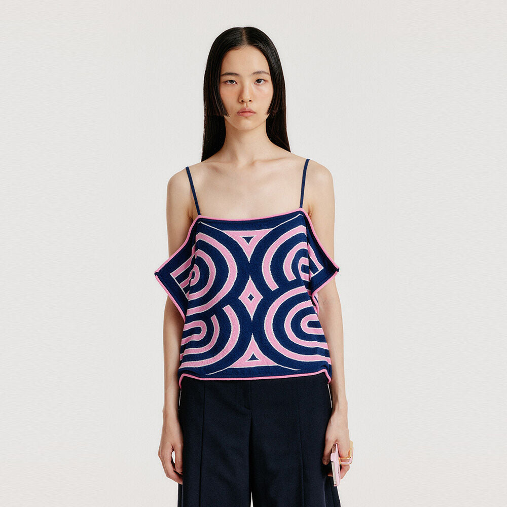EENK YOON Sleeveless Logo Knit Top - Pink