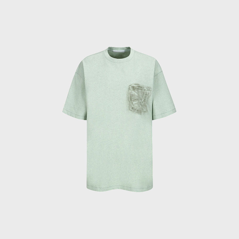 YCH POCKET-PRINTED TSHIRT MINT (F24TO9171MT)