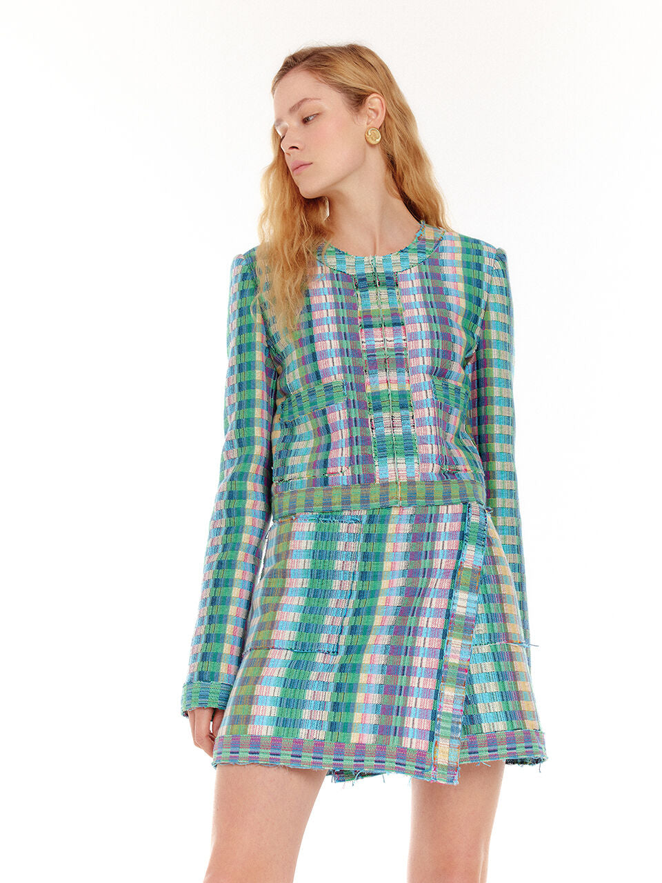 EENK UEMP Mini Wrap Skirt - Green Multi