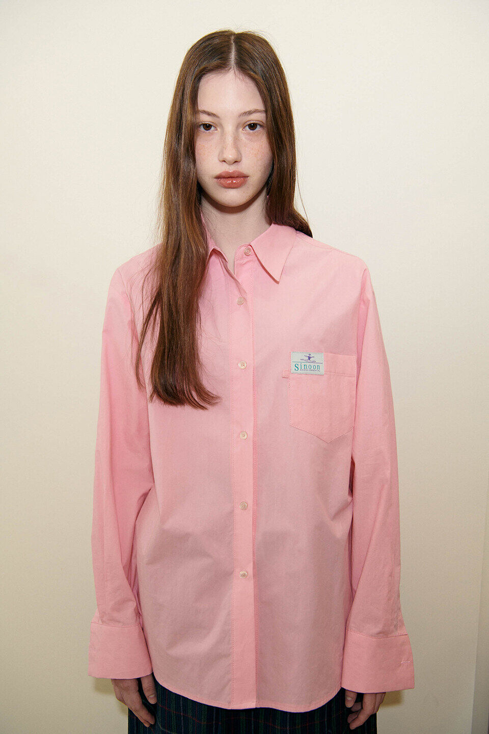 SINOON Classic Cotton Shirt (Light Pink)