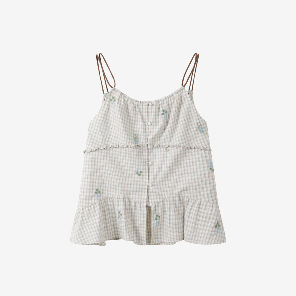 DEWL [Duelling] Flower check tank top LE_D262MSC152
