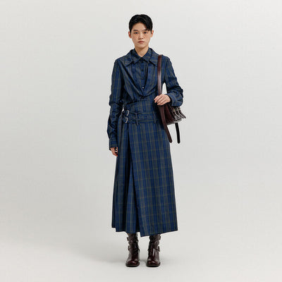 XIOND Double-Belt Wrap Pants - Navy Multi