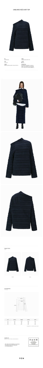 YCH UNBLANCE NECK KINT TOP NAVY (W24KT9011NV)