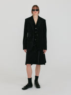EENK ZAKIT Single-Breasted Blazer with Brooch - Black Velvet