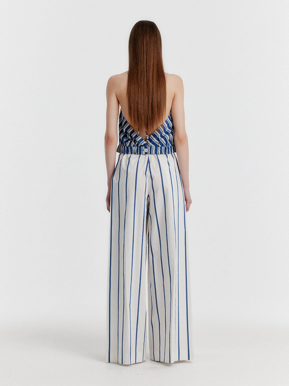 EENK YOKI Tucked Stripe Pants - Ivory