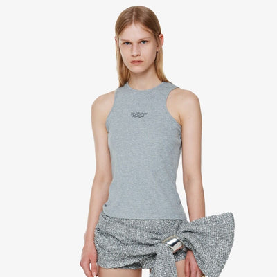 SLIM-FIT SLEEVELESS TOP GREY (F24TO9112GY)