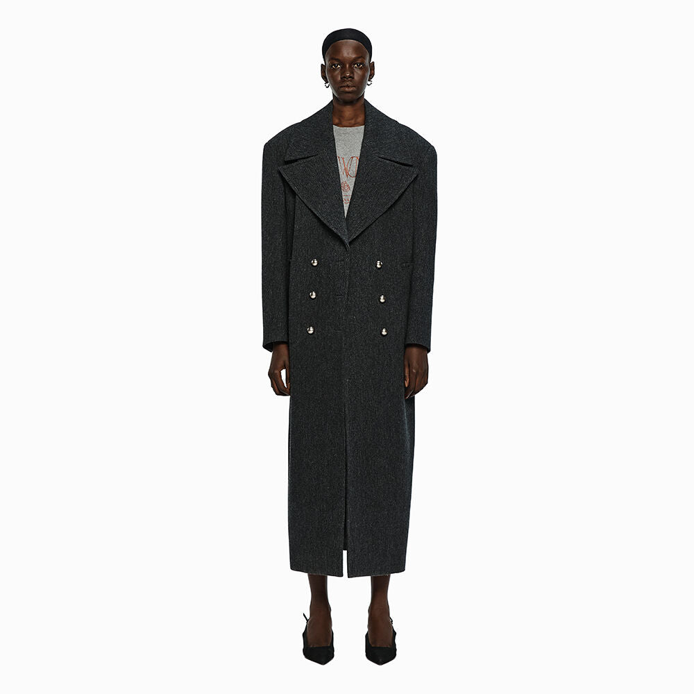YCH DOUBLE-BREASTED WOOL COAT GREY (W24CT1041GY)