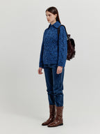 EENK EENK XOEBE Cable Knit Collared Turtleneck - Navy