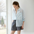 OLIVE DES OLIVE Big pocket sheer striped shirt OW6MB4090