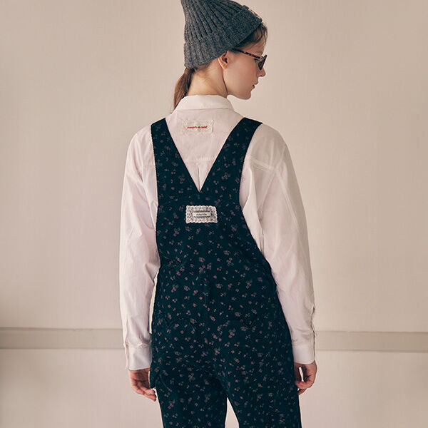 rolarola rolarola Flower Corduroy Overall Pants Black