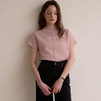 BEMUSE MANSION Waving wrinkle top - Blue grey