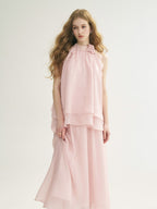 sincethen Peach pink halterneck blouse