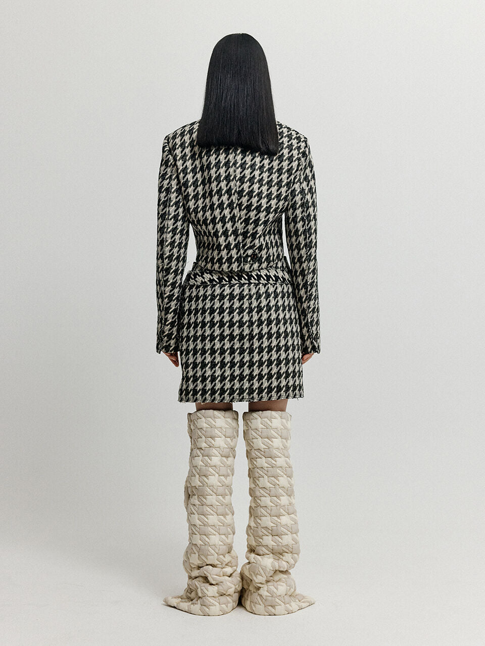 EENK XOPO Pocket Mini Skirt - Black/Ivory Check