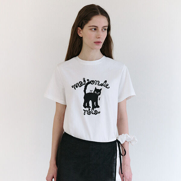 rolarola MAISON ROLA CAT FRIENDS T-SHIRT WHITE