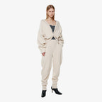 YCH FLAT-COLLAR ZIP-UP KNIT JACKET CREAM (F24KT8041CR)