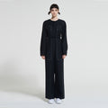 WOVEMENT High Rise Cotton Jumpsuit Navy WBAFJS002NV