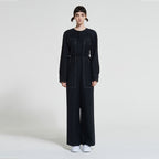 WOVEMENT High Rise Cotton Jumpsuit Navy WBAFJS002NV