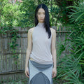 VERSO Color-Block Scarf Halter-Neck Top
