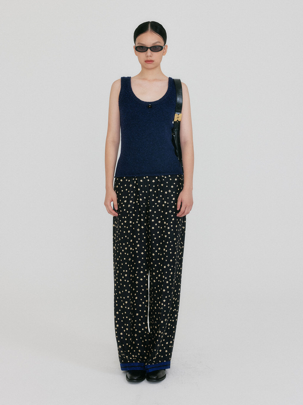 EENK ZIUP Sleeveless Knit Top - Navy