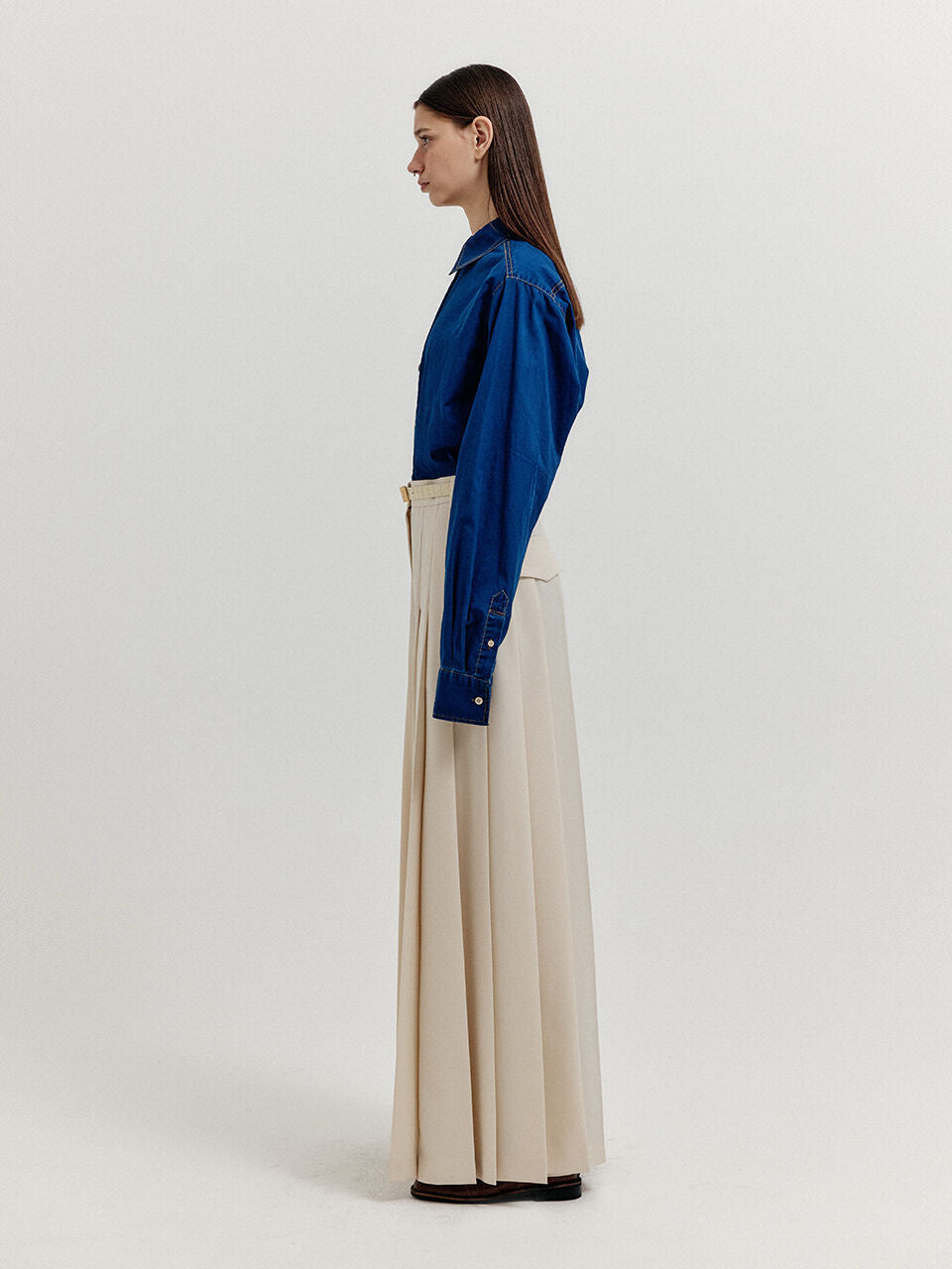 EENK EENK XLEAT Pleated Wide Pants - Ivory