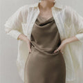 MEMUA Sheerum Wrinkle Striped Shirt (Ivory)