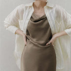 MEMUA Sheerum Wrinkle Striped Shirt (Ivory)