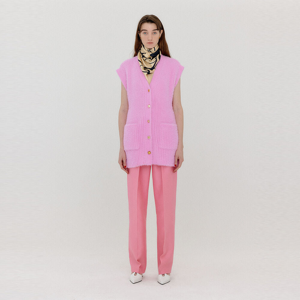 EENK EENK VETTE Scarf-Belted Two-Tuck Pants - Light Pink