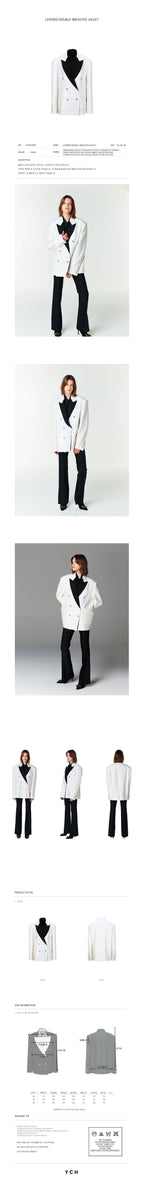 YCH LAYERED DOUBLE-BREASTED JACKET IVORY (F23JK105IV)
