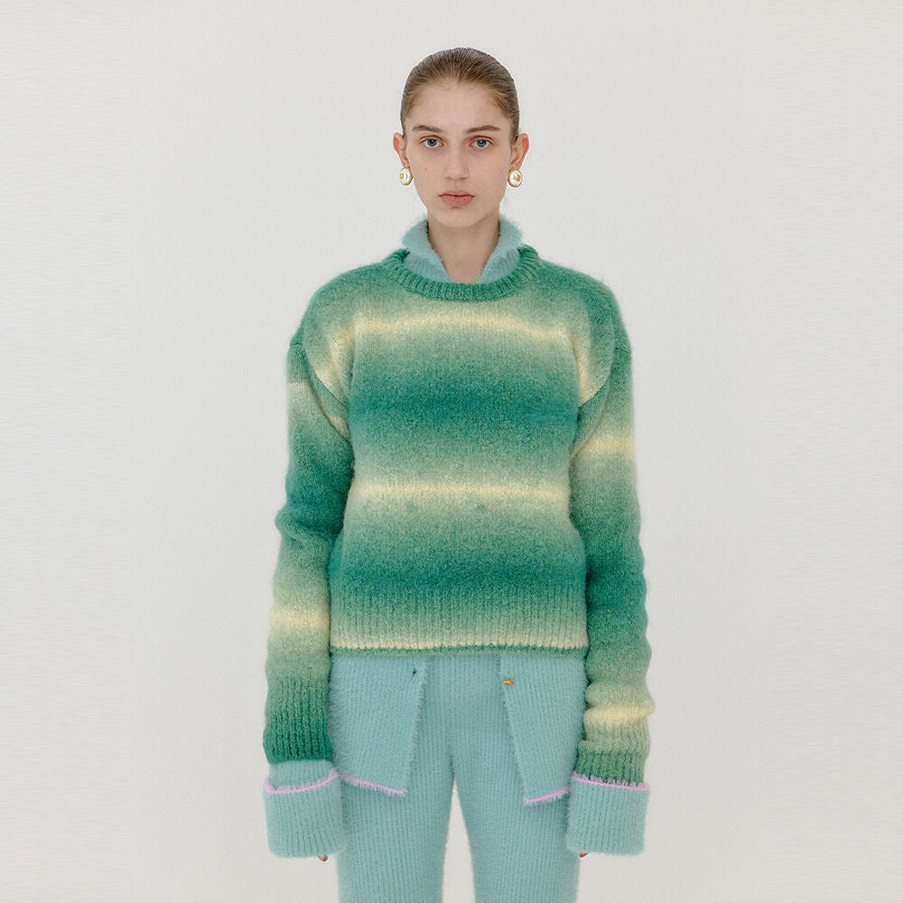 EENK EENK VASSILA Gradation Striped Pullover - Green