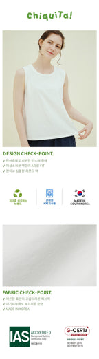 CHIQUITA 5th_Summer Cotton Basic Sleeveless T Eye 242606SIV (domestic production)