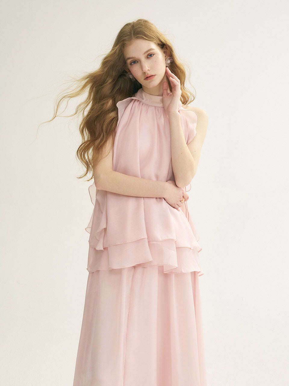 sincethen Peach pink halterneck blouse
