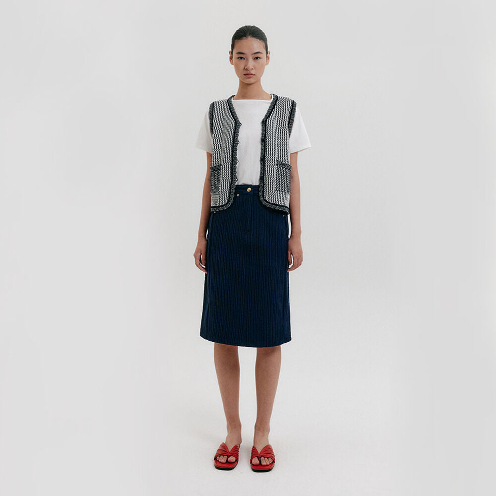 EENK Mid-Length Skirt - Navy