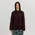 EENK EENK XOEBE Cable Knit Collared Turtleneck - Brown