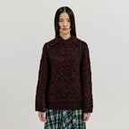 EENK EENK XOEBE Cable Knit Collared Turtleneck - Brown