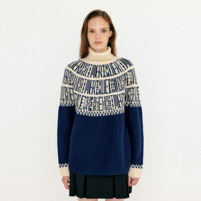 EENK Knitwear Pullover - Navy/Beige