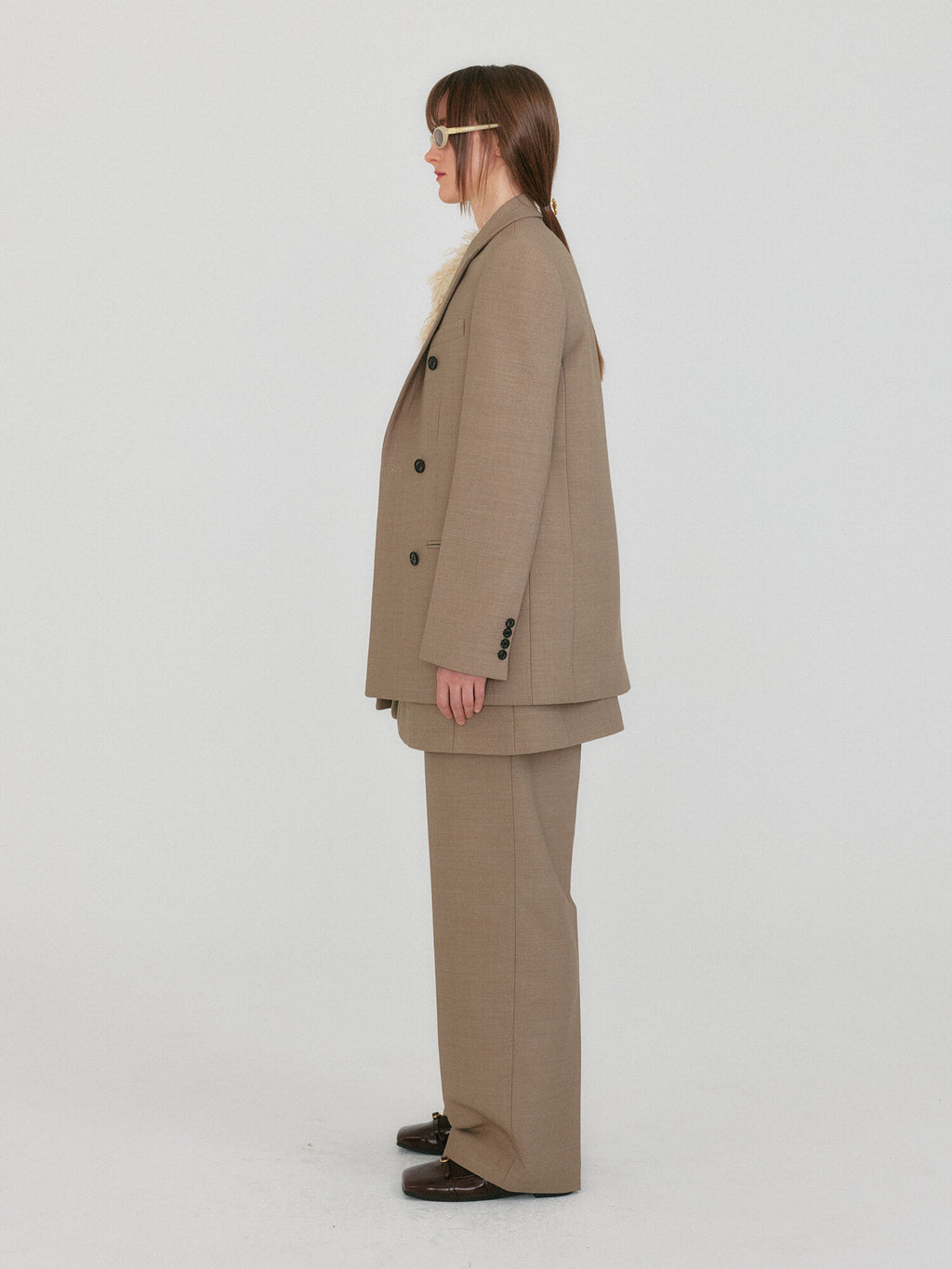 EENK ZELL Single-Breasted Blazer - Beige