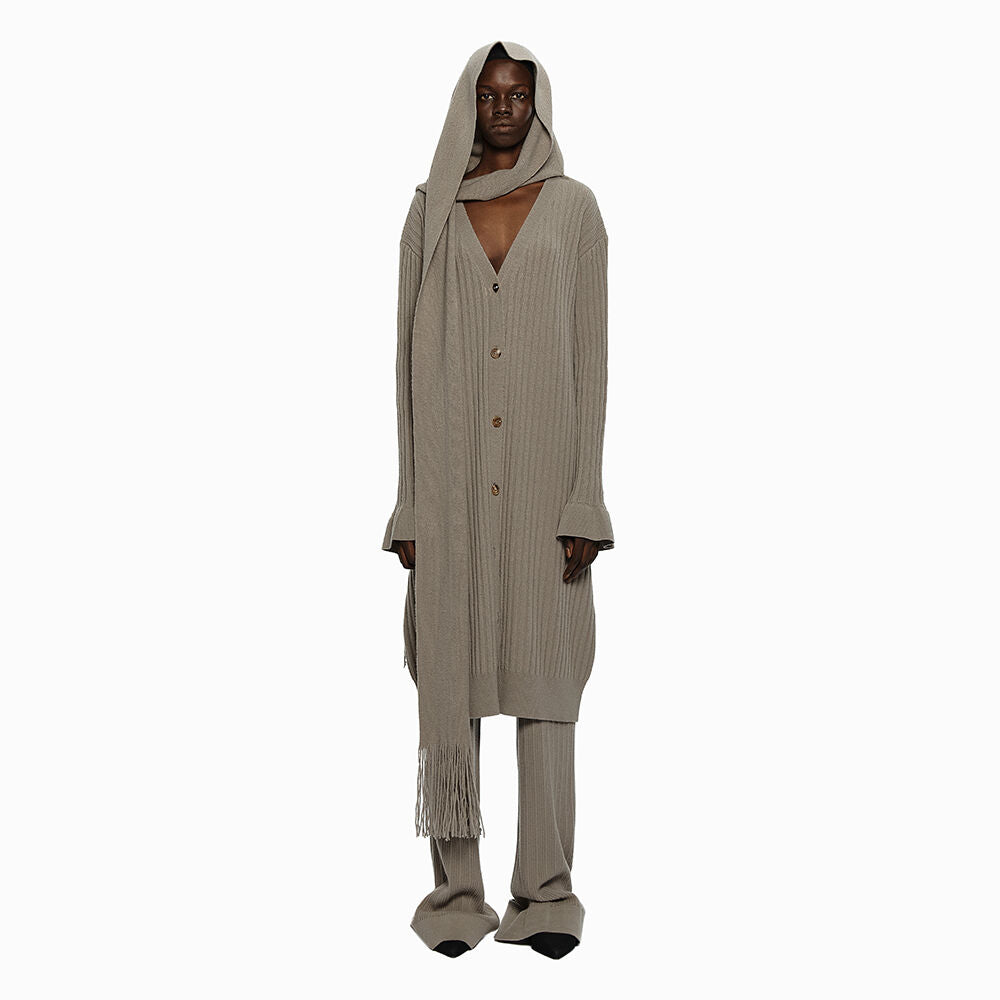 YCH HOODED MUFFLER KINT LONG TOP KHAKI (W24KT9031KK)