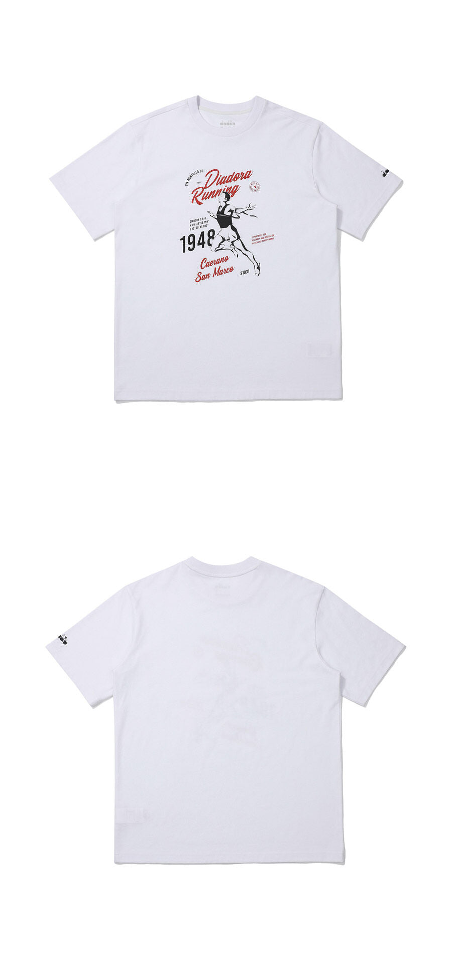 diadora Vintage graphic cotton poly short sleeve t-shirt WHITE