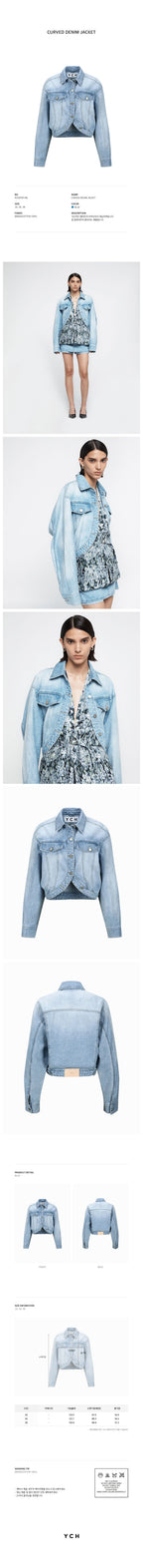 YCH CURVED DENIM JACKET BLUE (R25DT8111BL)
