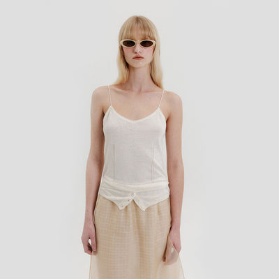 Layered Knit Top - Ivory