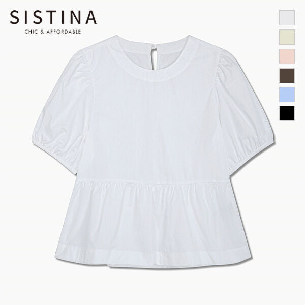 SISTINA Cotton puff sleeve blouse_AWWBLQ21010