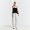 EENK [Hyomin wearing] YILI Side-tuck Wide Pants - White