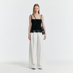 EENK [Hyomin wearing] YILI Side-tuck Wide Pants - White
