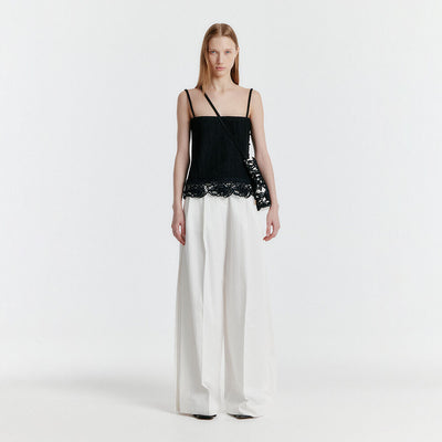 [Hyomin wearing] YILI Side-tuck Wide Pants - White