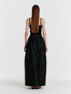 EENK YOV Metallic Long Skirt - Black